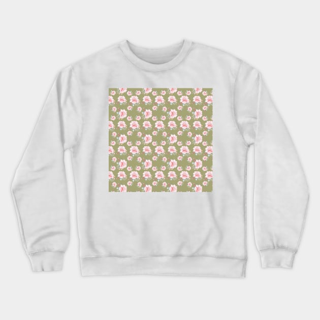 Peonies Flower Pattern Crewneck Sweatshirt by Pris25